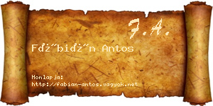 Fábián Antos névjegykártya