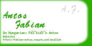 antos fabian business card